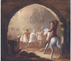 Tom O'Shanter happening upon 'warlocks and witches in a dance' by Richard Dadd