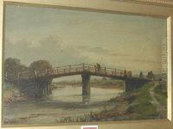 Figure On A Bridge Within A Landscape - view 1