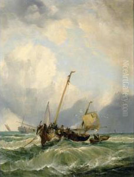 Fishing Boats In A Heavy Swell - view 1