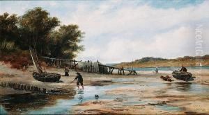 Fisherfolk On The Shore, Sussex Coast