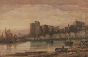 Chepstow Castle, Wales by Richard Henry Nibbs