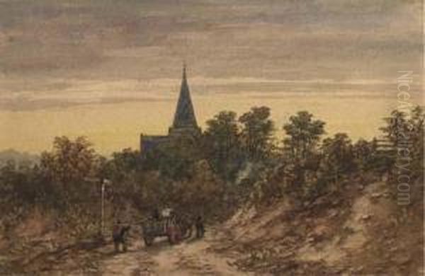 Returning From The Fields At Dusk - view 1