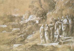 The Raising of Lazarus by Polidoro Da Caravaggio (Caldara)