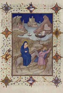Hours of Notre Dame Vespers The Flight into Egypt from the Tres Riches Heures du Duc de Berry by Jacquemart De Hesdin