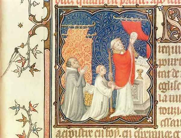 Jean de France 1340-1416 Duke of Berry Praying Before the Elevation of the Host from Les Petites Heures de Duc de Berry - view 1