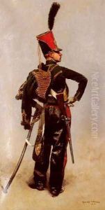 A Rank Soldier of the 7th Hussar Regiment by Jean Baptiste Edouard Detaille