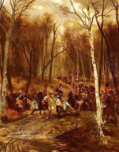 Cossacks Attacking a squad of the Gardes d'honneur from the Jeune Garde Imperiale by Jean Baptiste Edouard Detaille