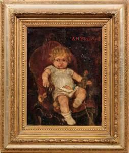Kleines Kind Mitpuppe by August Heinrich Niedmann