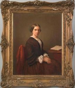 Portrait Of A Young Woman by August Heinrich Niedmann