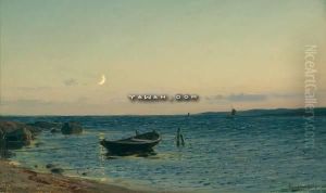 Kveld Ved Sjoen by Amaldus Clarin Nielsen