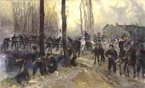 Ambush near a Bridge Defended by Troops Early Morning