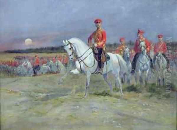 Tsarevich Nicolas 1894-1917 Reviewing the Troops - view 1