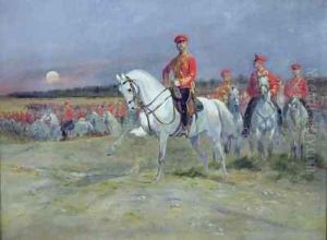 Tsarevich Nicolas 1894-1917 Reviewing the Troops by Jean Baptiste Edouard Detaille