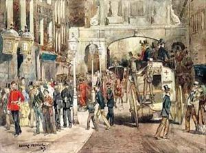 London Street by Jean Baptiste Edouard Detaille