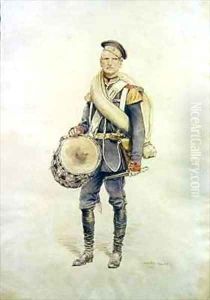 Portrait of a drummer by Jean Baptiste Edouard Detaille