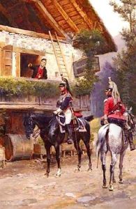 Mounted First Empire Dragoons by Jean Baptiste Edouard Detaille