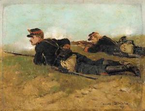 Soldiers in the field by Jean Baptiste Edouard Detaille