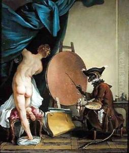The Monkey Painter by Jean-baptiste Deshays