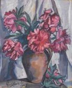 Scarlet Peonies by Paul Nietsche