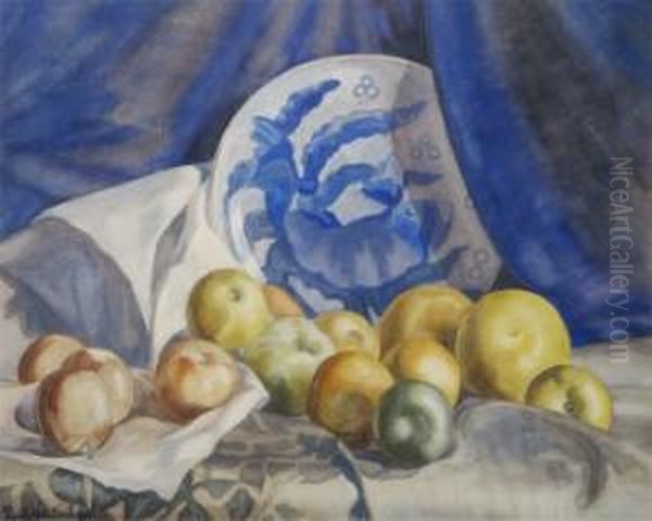 Still Life With Oriental Plate And Fruit - view 1