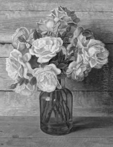 Pink Roses In A Vase