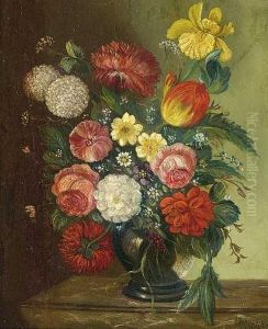 "blumenstillleben". Bez. "joseph Nigg 1847"