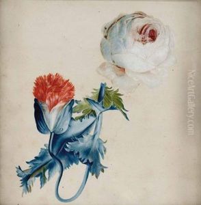 Blumenstudie Mit Rose Und Nelke
