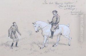 A Chalk And Pastel Drawing Of A
Huntsman And Horse "look You Rummy Neighbour! Come Up To The House And
Change by Basil J. Nightingale