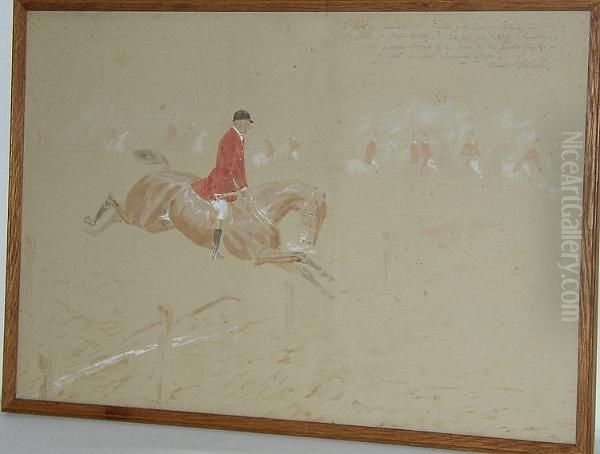 The Earl Of Lonsdale When Master Of The Quorn, Making His Big Jump At Gt. Dalby... - view 1