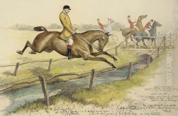 Lord Lonsdale Jumping The Great Dalby Brook - view 1