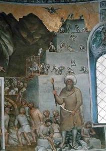 Construction of the Tower of Babel 1360-70 by Giusto di Giovanni de' Menabuoi