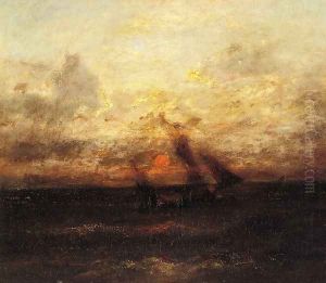 Fishing Boat in Stormy Seas by Jules Dupre