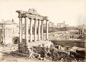 Il Tempio Di Saturno Ed Il Foro Romano.