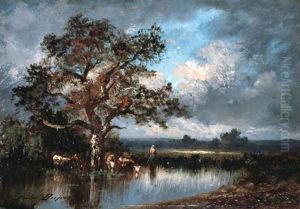 Vaches et vachere by Jules Dupre