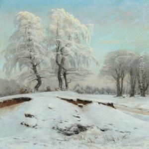 A Winter Forest Scenery by Thorvald Simeon Niss