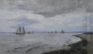 Sailboats Off The Danish Coast by Thorvald Simeon Niss