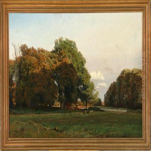 Autumn Day At The Deer Garden, Denmark by Thorvald Simeon Niss