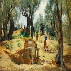 Olive Grove In Hymettos, Greece by Thorvald Simeon Niss