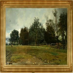 Summer Landscape With A Storm Coming Up by Thorvald Simeon Niss