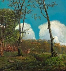 A Summerday With High Birch And Jays by Thorvald Simeon Niss