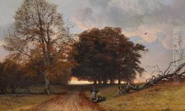 A Landscape With Two Girls By An Old Tree - view 1