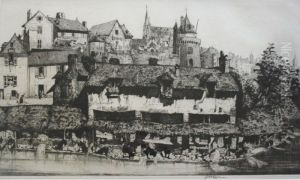 Washerwomen By A River In A French Town