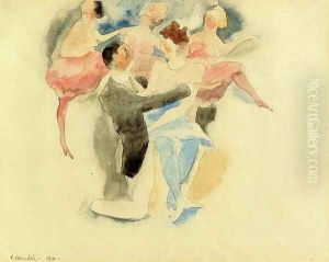 In Vaudeville: Man and Woman with Chorus by Charles Demuth