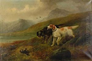 An Englishsetter And A Gordon Setter In A Setting by John Sargent Noble