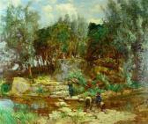 Children Playing In The River Tyne, East Lothian - view 1