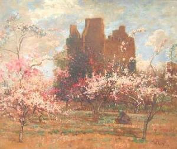 Cherry Blossoms In Front Of A Castle - view 1