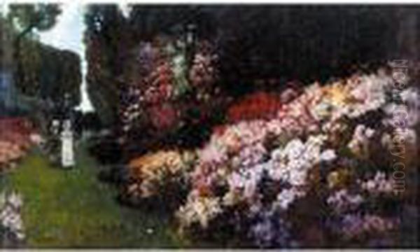 Elegant Figures In A Garden - view 1
