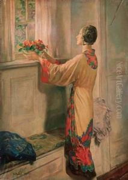 Interno Con Donna In Abiti Orientali - view 1