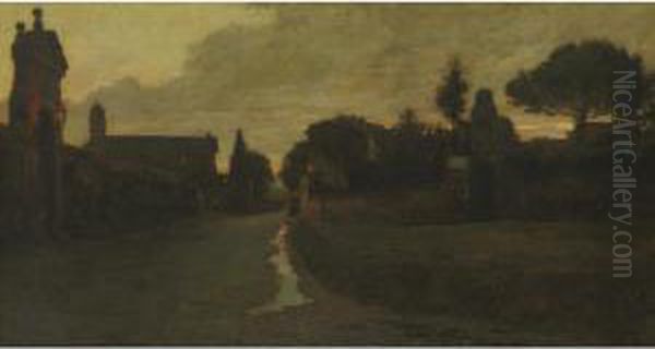 An Italian Village At Dusk - view 1