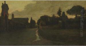 An Italian Village At Dusk by Arturo Noci